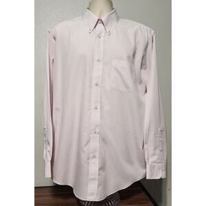 Brooks Brothers Regent Long Sleeve Button-down Dress Shirt Size XL Striped Pink